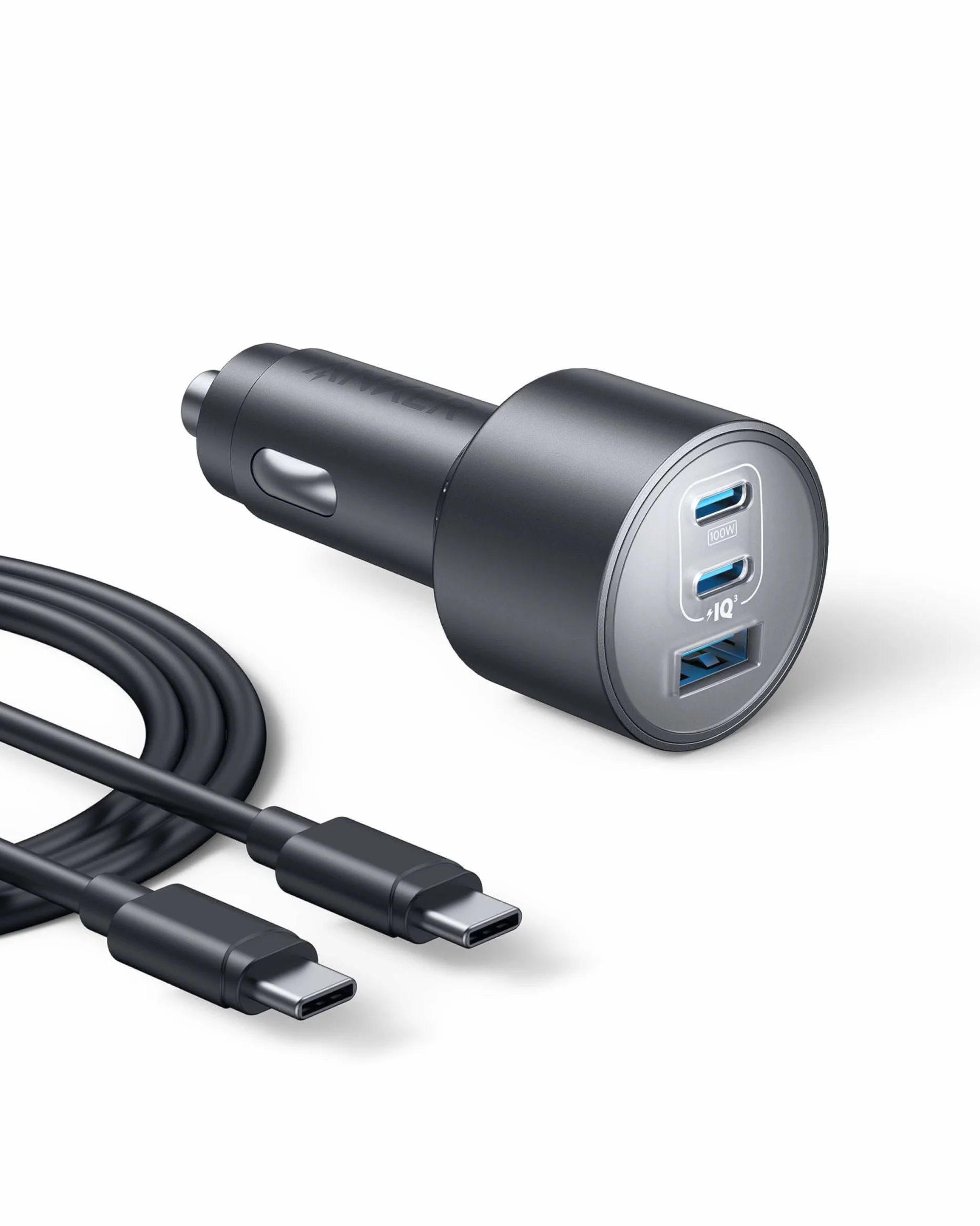 Anker 167,5W max. Zigarettenanzünder USB C, 3 Port kompaktes Typ-C Auto Ladegerät, Kfz-Ladegerät für MacBook Pro/Air, iPhone 17/16/15/14/13 Serie, Samsung S26 / S25, iPad Pro, AirPods und weitere