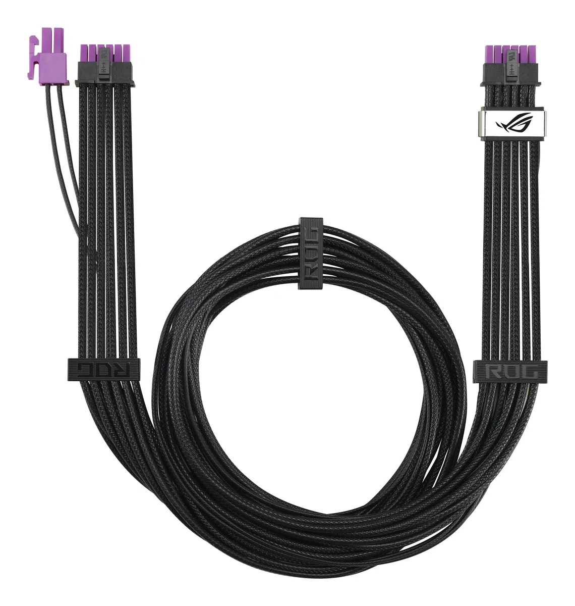 ASUS ROG Equalizer geätztes 12-V-2x6-PCIe-Kabel (kompatibel mit ATX 3.1 und PCIe 5.1, symmetrische PSU-zu-ROG-Equalizer-Leistungsübertragung für einen kühleren Anschluss)