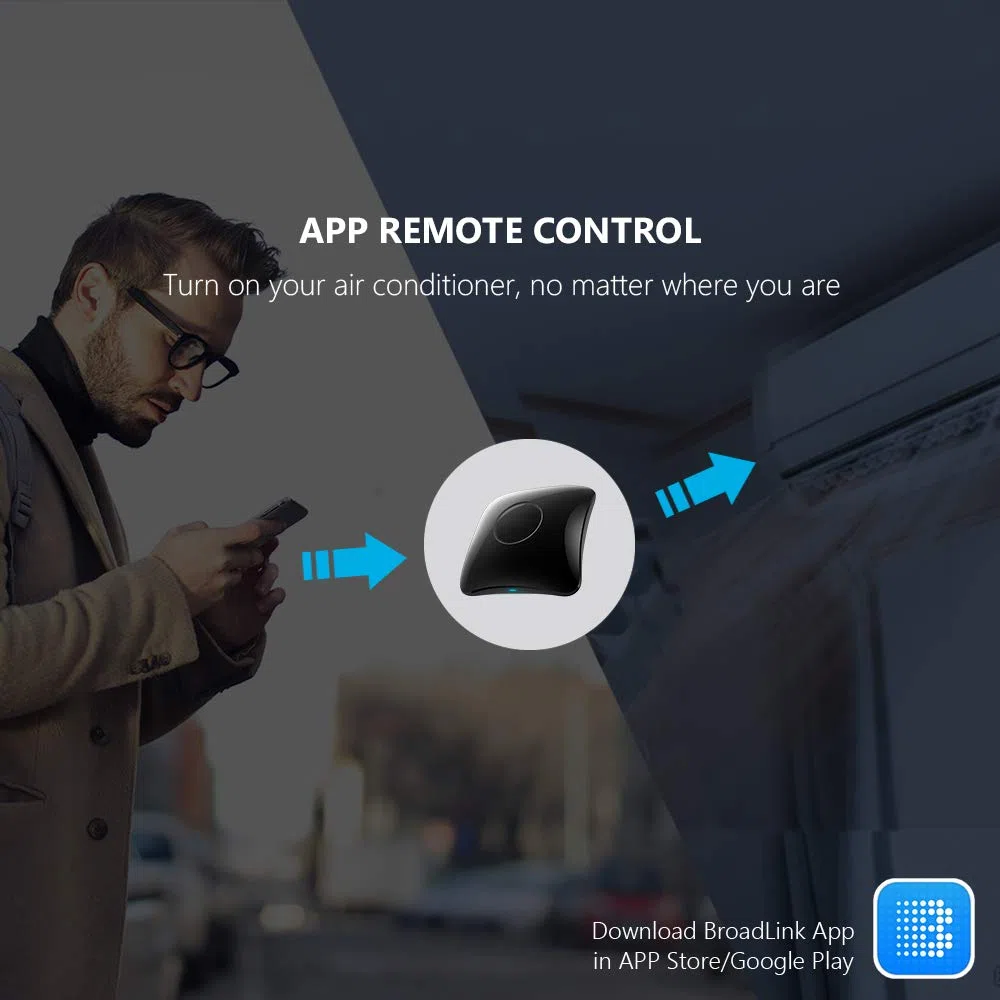 BroadLink RM4 Pro (nur 2,4GHz Wi-Fi), IR und HF Universal-Fernbedienung, All-in-One Hub, Code-Lernfunktion, für Smart Home (TV, STB, Klimaanlage, Vorhangmotor) kompatibel mit Alexa