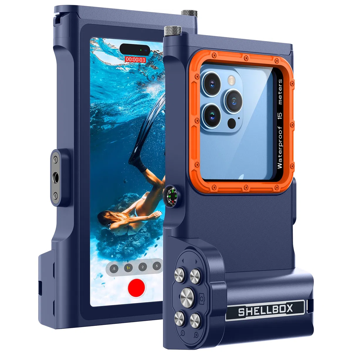 Lanhiem wasserdichte Hülle 15M [Universal] IPX8 Handyhülle Tauchen Professionelle Kompatibel mit Bluetooth, Unterwasser Hülle für iPhone, Samsung, XiaoMi, Google und Smartphones 4,7–6,9 Zoll, Blau