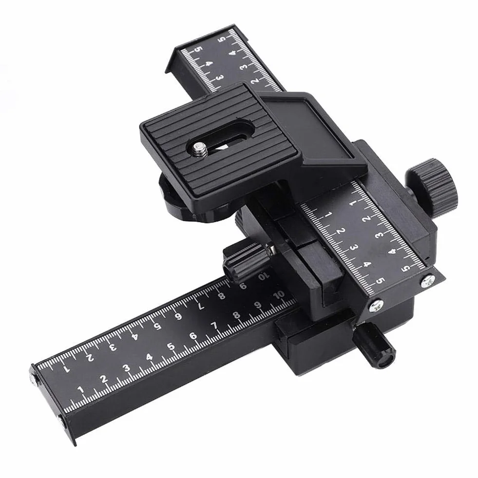 Kamera-Schieberegler Dual Achse 4-Wege Makroschiene Focusing Rail Slider,mit 1/4 "Befestigungsschraube für Nahaufnahme