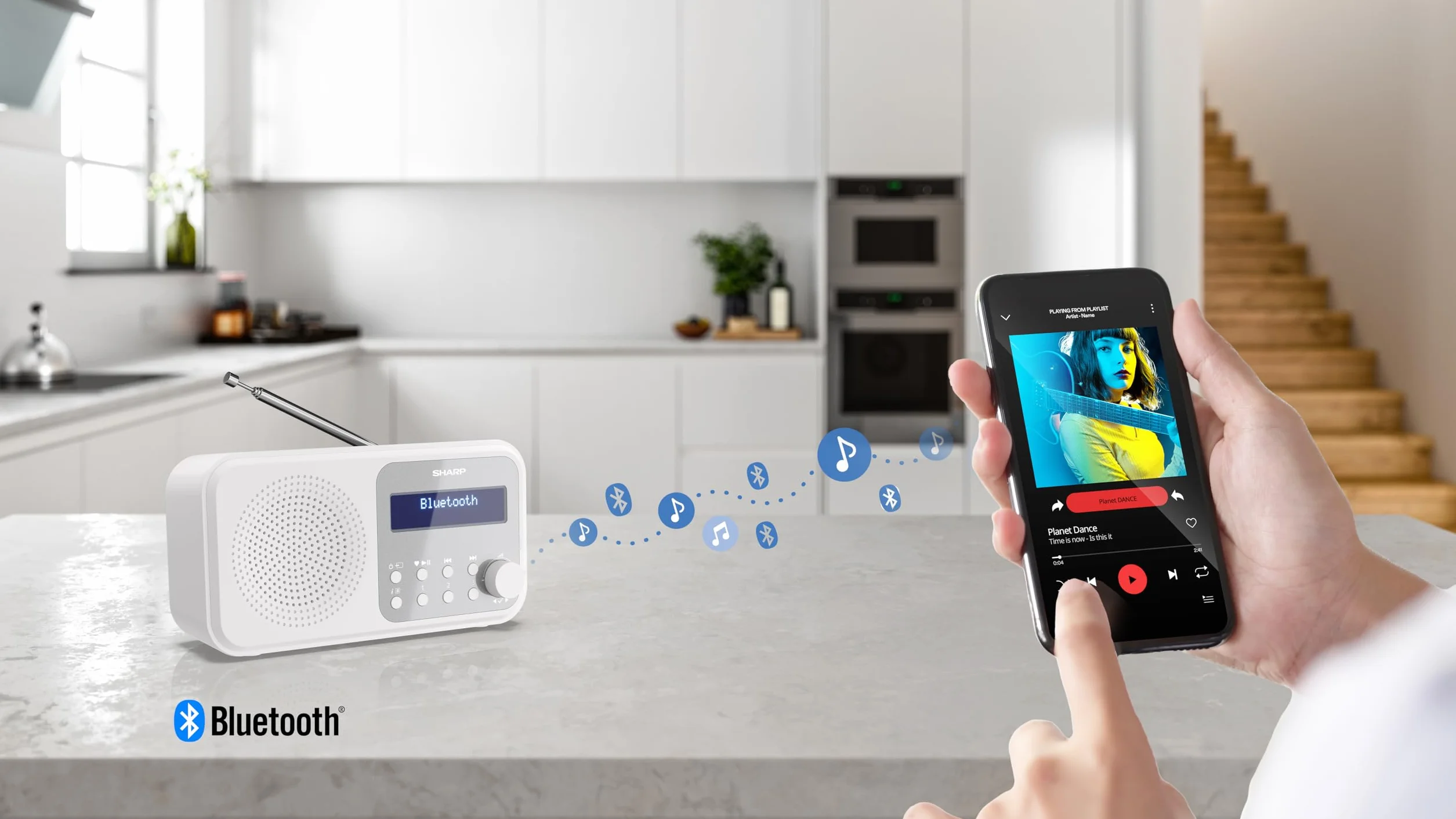 SHARP DR-P420(WH) Tragbares DAB+ Radio mit Bluetooth 5.0, DAB+/FM, USB- oder Batteriebetrieb, Dual-Wecker, 40 Senderspeicher, Kopfhöreranschluss – Tokyo Digitalradio Snowy White | Bluetooth 5.0, DAB+/FM, USB- oder Batteriebetrieb, Dual-Wecker, 40 Sendersp