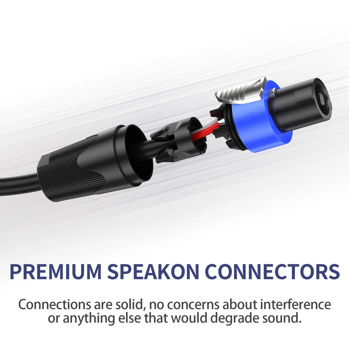 GCTBL 5M 2Pack Speakon auf Speakon Kabel, Professionelles 15 Gauge Audiokabel DJ/PA Lautsprecherkabel mit Twist Lock
