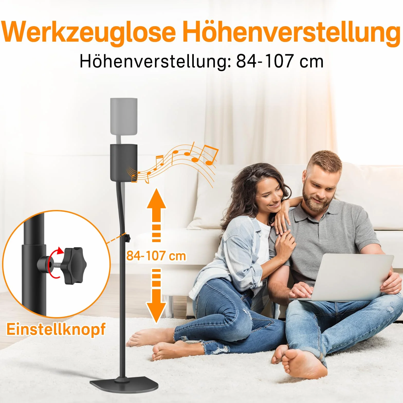 Universal-Surround-Lautsprecherständer Paar Höhe erweitern 33„ bis 42“ - Hintere Lautsprecherständer für LG, Vizio, Sony, Samsung Die meisten kleinen Satelliten-Surround-Sound-Lautsprecherständer
