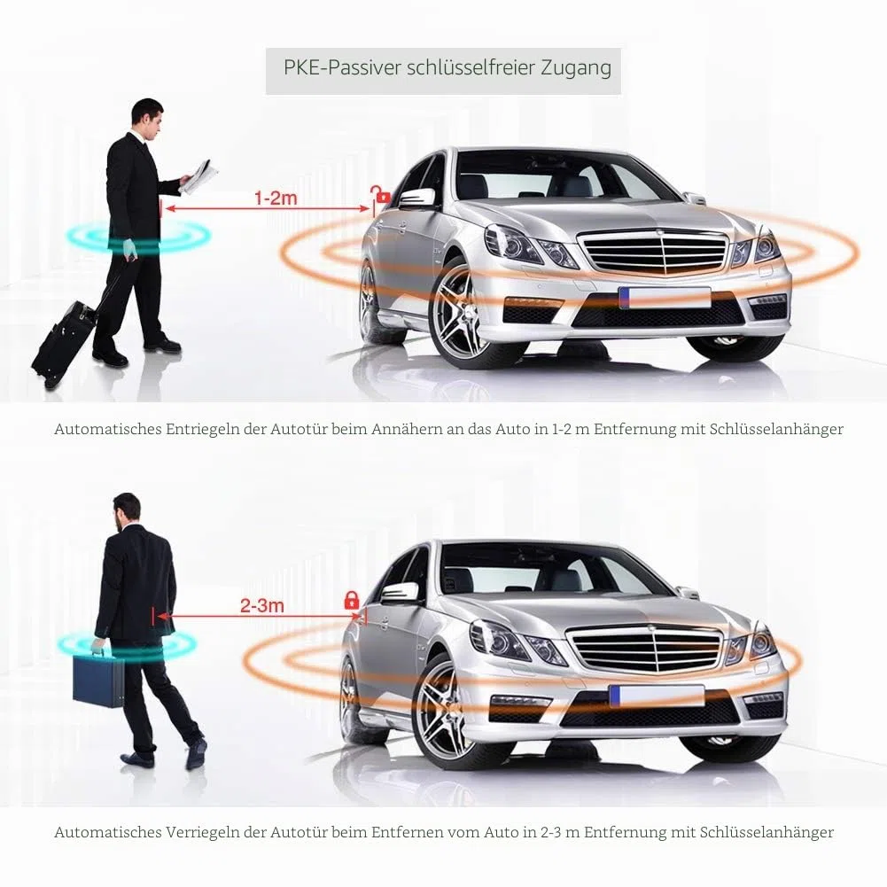 Easyguard Autoalarm-System, schlüsselloser Zugang, PKE-Fernbedienung, Motorstart/-Stop-Taste, automatisches Sperren oder Entsperren der Autotür, passend für die meisten dc12v Autos