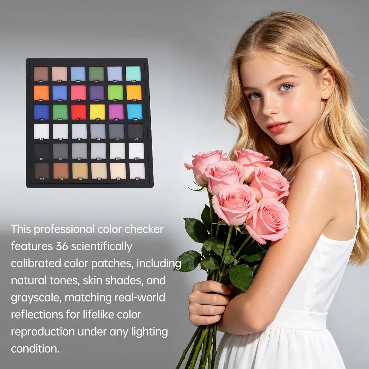Dpofirs Color Checker Kamera-Farbkorrekturkarte, 8,3 X 8,3 Zoll Farbkalibrierungskarte mit 36 ​​Feldern für Foto- und Videofarbgenauigkeit
