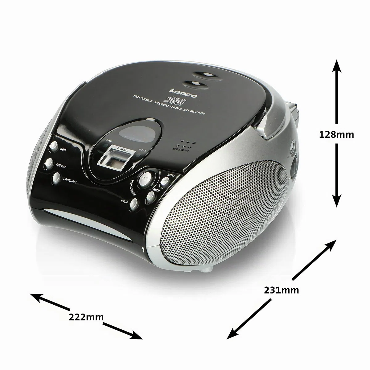 Lenco SCD-24 BL/SI - CD Player - Radio CD Player - Kinder | SCD24 - CD Spieler - Radio-CD-Boombox - CD-Player für zu Hause oder draußen - Blau
