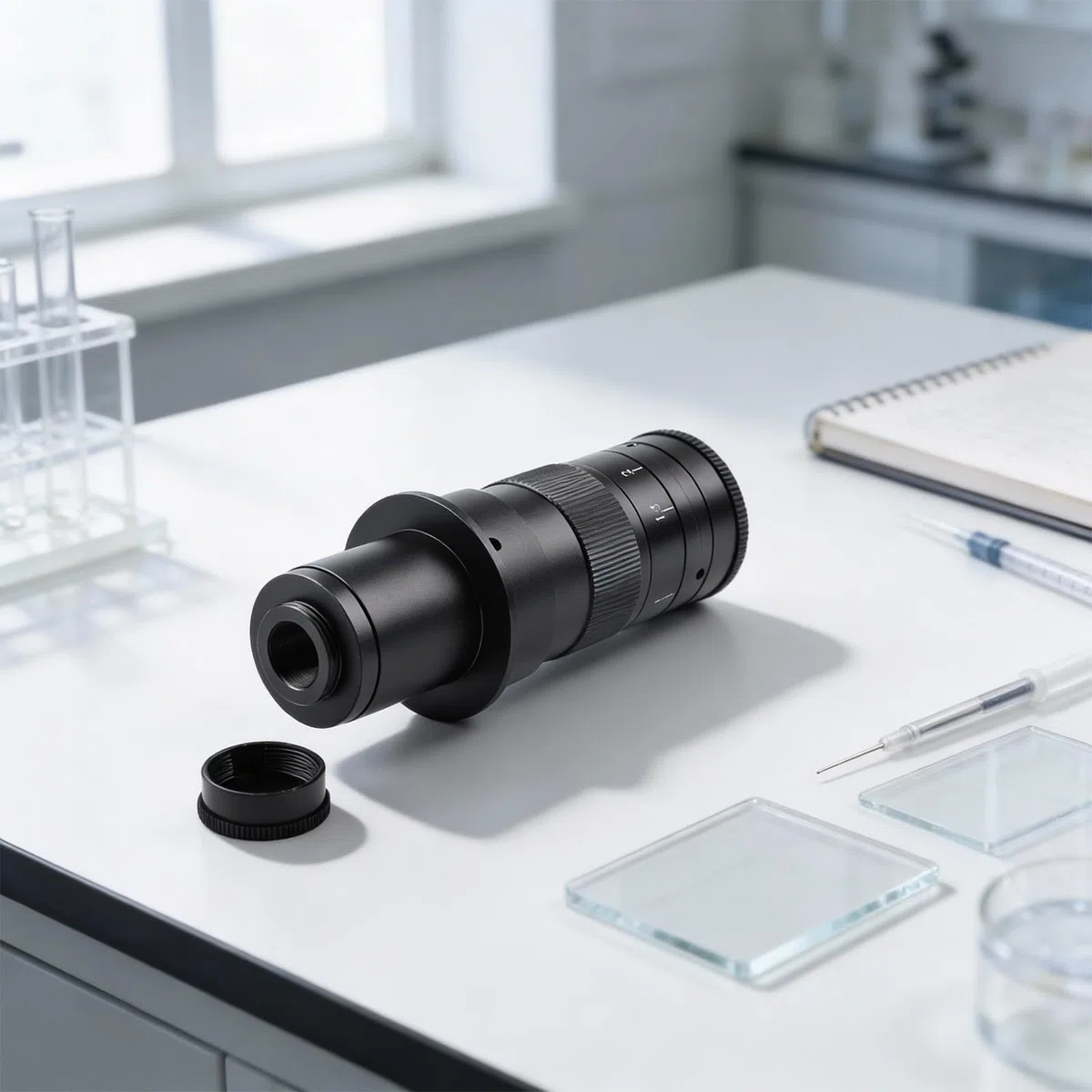 Mikroskop-Objektiv, C-Mount-Zoomobjektiv, Industriekameraobjektiv, 0,7–4,5-fache Vergrößerung, Legierungsbau, für Videoinspektion, Leiterplatte, Schmuck