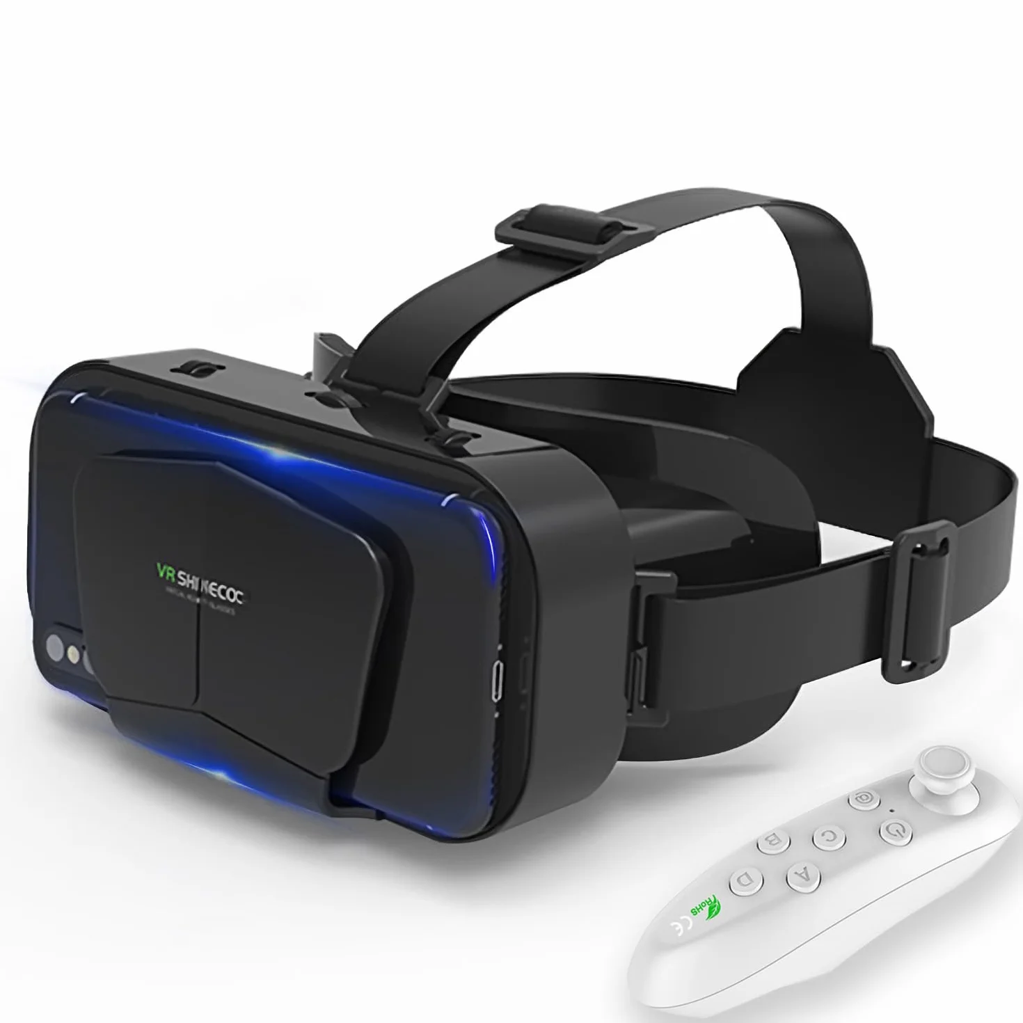 VR Brille Handy Virtual Reality mit Fernbedienung, 3D VR-Brille Erleben Sie Spiele und 360 Grad Filme in weicher & komfortabler Glasses für Phone Android 5~7 inc
