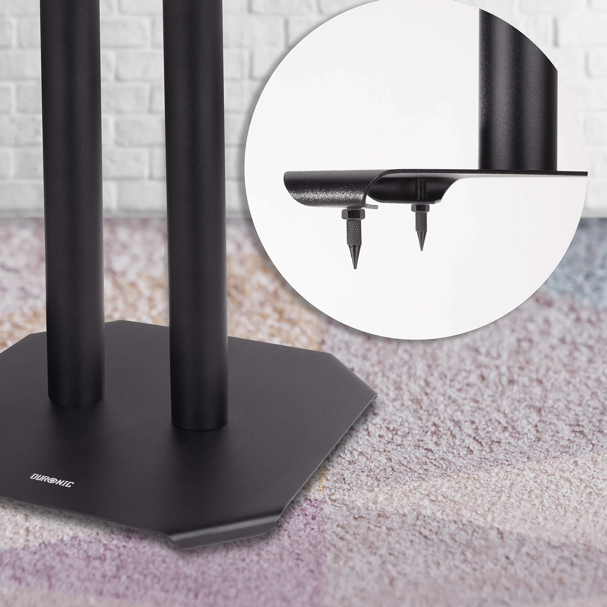 Duronic SPS1022-60 Universal Lautsprecherständer, Höhe 60cm, Heimkino Boxenständer für Surround Sound, 15kg Tragfähigkeit, für Satteliten Lautsprecher