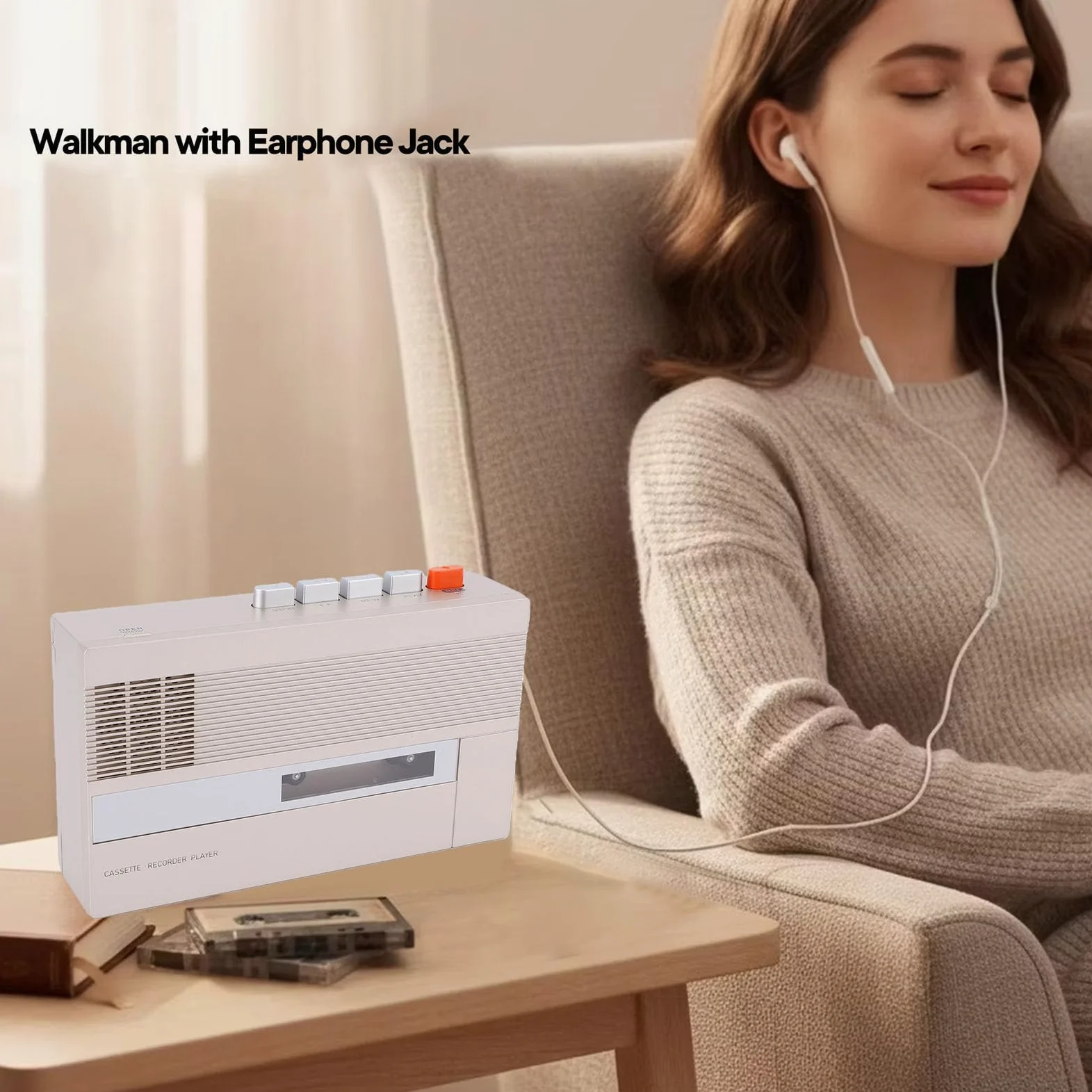 Tragbarer Kassettenspieler, Bluetooth-Kassettenrecorder mit Integriertem Lautsprecher und Kopfhöreranschluss, Kassetten-Digitalkonverter und -Player