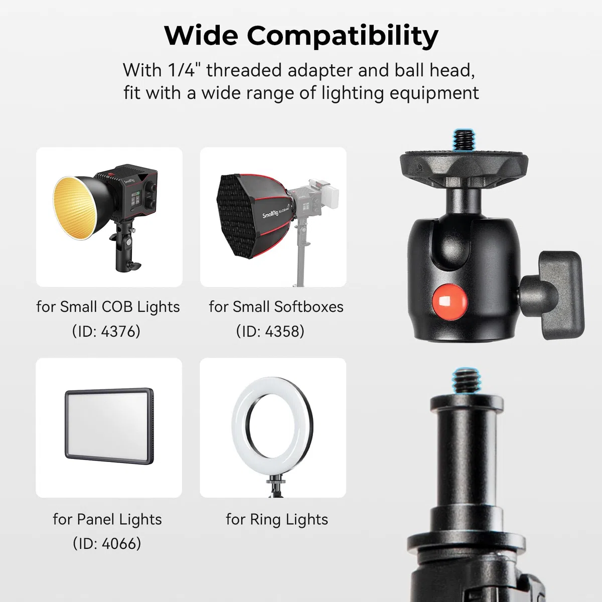 SMALLRIG 78.7" / 200cm Light Stand, Tragbare Fotografie-Stativ, Ideal für Reflektoren Softboxen Studio-Leuchten Regenschirme Ringlicht, Max Last 4kg, Gefaltet Größe 56cm, RA-S200-4379