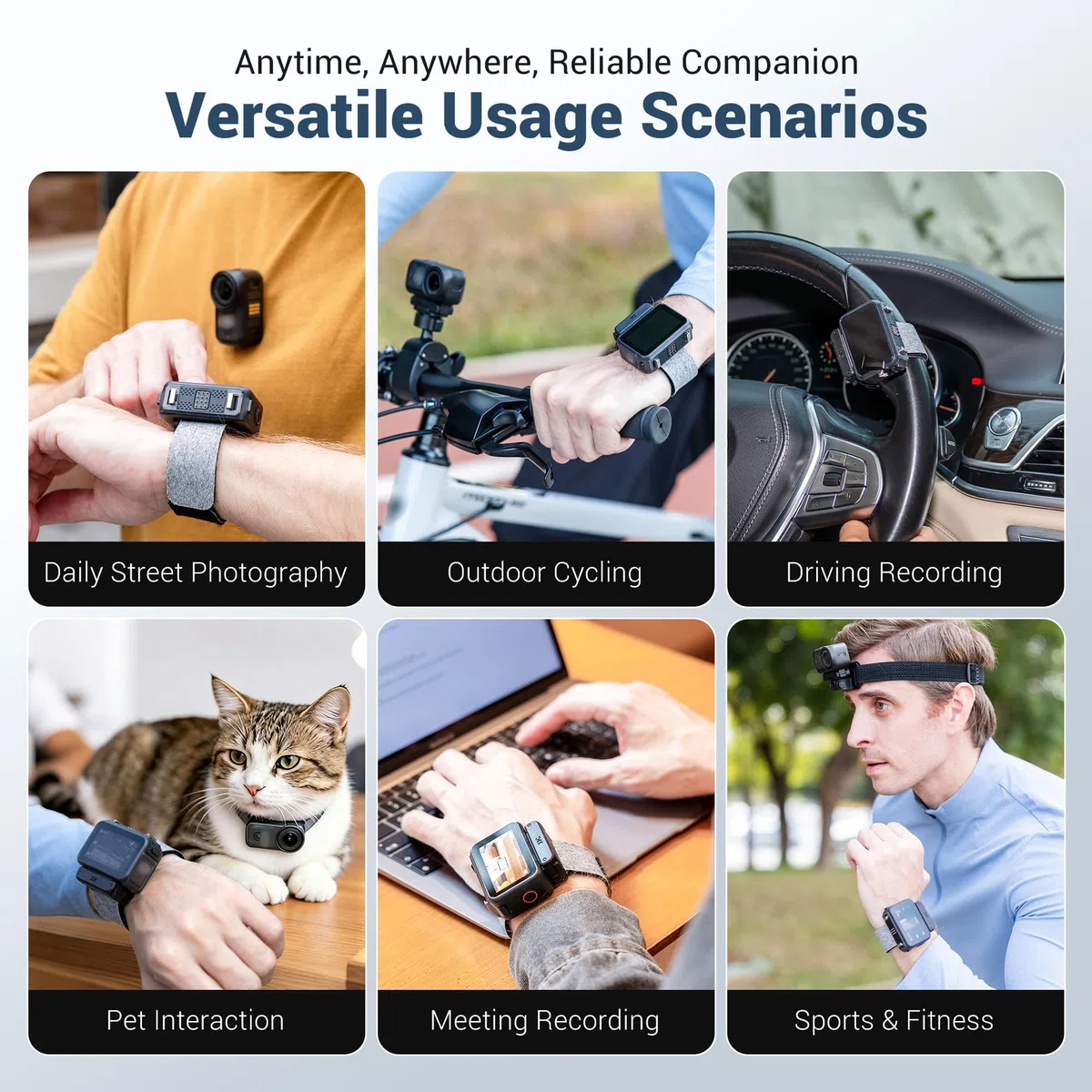 JJC Magnetische Halterung Handgelenk für DJI Osmo Nano Multifunktionales Vision Dock,Osmo Nano Armband Magnet Adapter für Display,16–25cm Verstellbare Schnellverschluss Band für Live-Bild & Vlogging