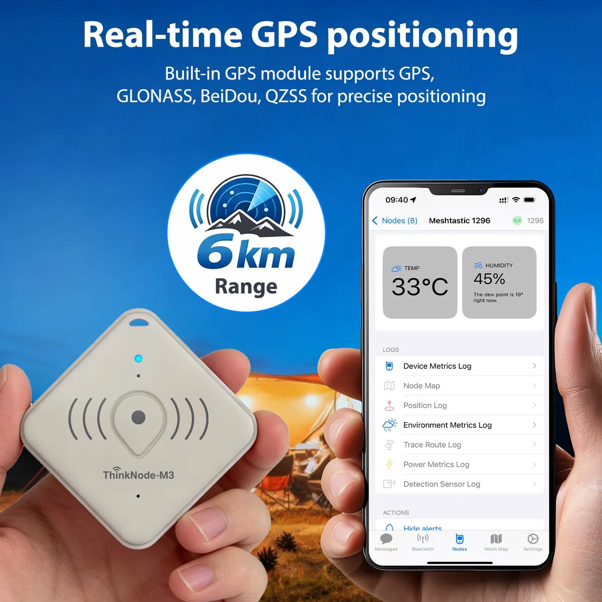 ELECROW ThinkNode M3 Meshtastic Tracker Karte, 868 MHz LoRa Tracker mit LR1110 und nRF52840, GPS/WiFi/BLE für Indoor und Outdoor Positionierung, IP66 wasserdicht, 770mAh Akku, für Wandern und Off-Grid