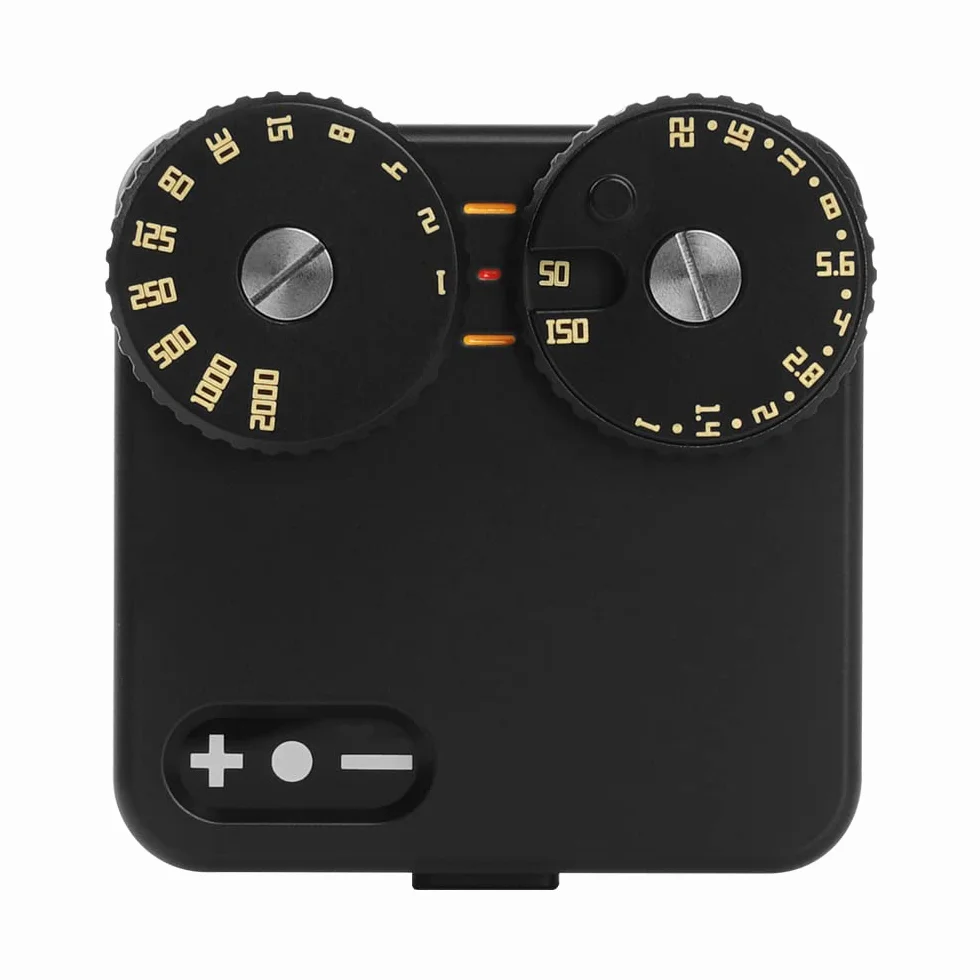 TTArtisan Upgrade Light Meter II Generation Zwei Scheiben Belichtungsmesser für die Fotografie mit Cold Shoe Mount Kompatibel mit verschiedenen Kameras (Aluminium Schwarz)
