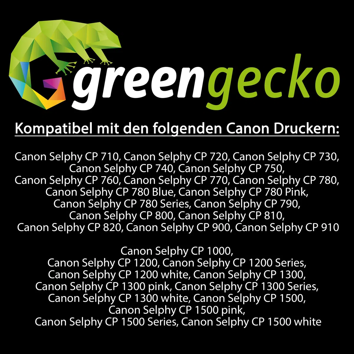 green gecko Fotopapier & Farbband kompatibel zu Canon KP-108IN & RP-108 für Selphy CP1500 CP1300 CP1200 CP1000 CP910 CP900 CP820 CP810 CP800 CP780 CP770 CP760 CP730 CP720 CP710-108 Blatt in 100x148 mm
