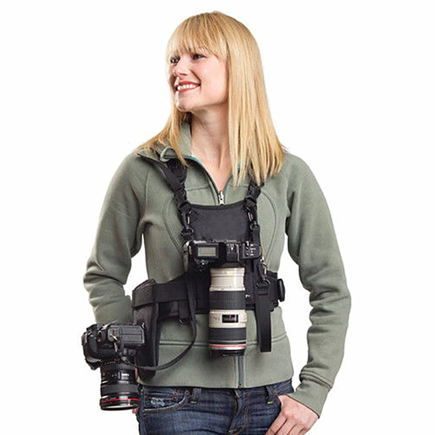 Nicama NC-VEST Kameragurt Für 2 Kamera, Doppel Kamera Tragegurt Weste Dual Tragend Fotograf Schultergurt Fotoweste Für Canon Nikon Sony Olympus Fuji Pentax HiKing Klettern Hochzeit Reisen