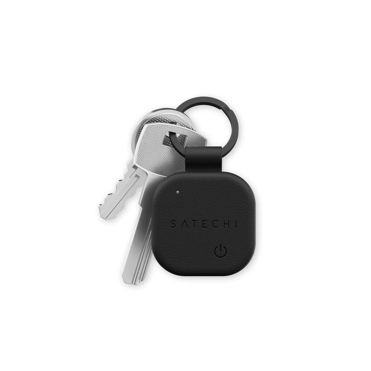 SATECHI FindAll Schlüsselanhänger mit Find My, Tracker, Ortung, Standortverfolgung, kabellos aufladbar, Trennungsalarm, lauter Signalton, kompatibel mit iPhone, iPad, Mac – Schwarz