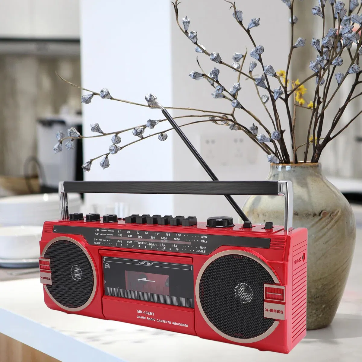 Retro Cassette Player Recorder mit AM FM SW Radio, Bluetooth, USB -Wiedergabe/Konvertiert Kassetten in MP3, Tragbarer Tape -Player, Wechselstromkraft/Batterie Betrieben