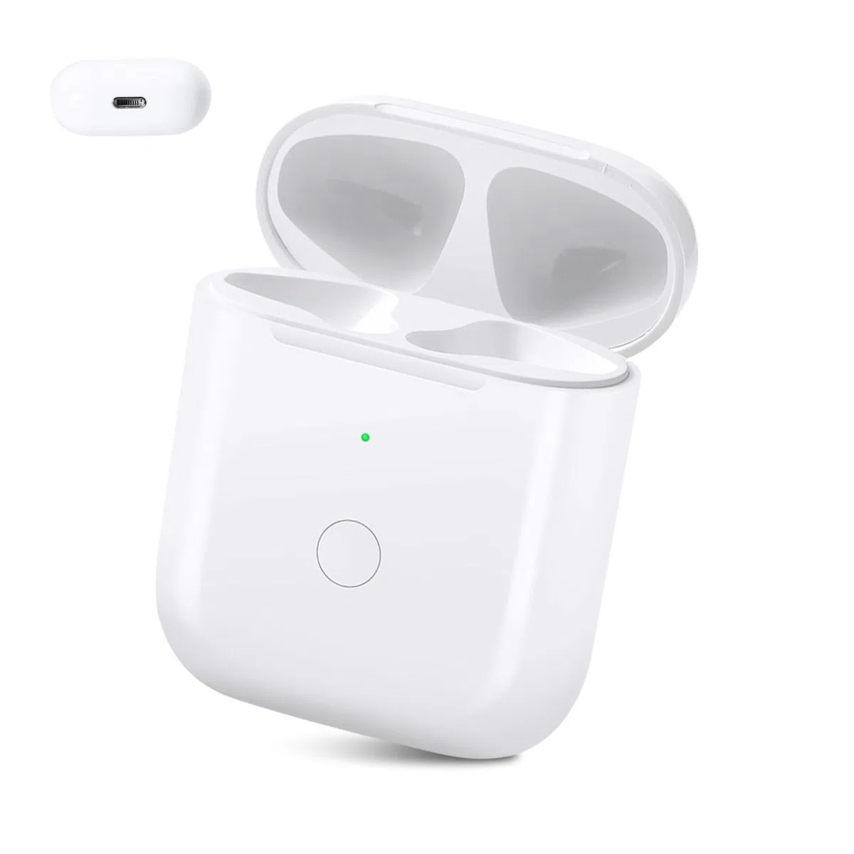Kabelloses Ladecase Kompatibel mit Air-pods 1 und 2 Generation, 550 mAh Wireless Charging Case Original Ersatz Replacement, Bluetooth Pairing Sync Button
