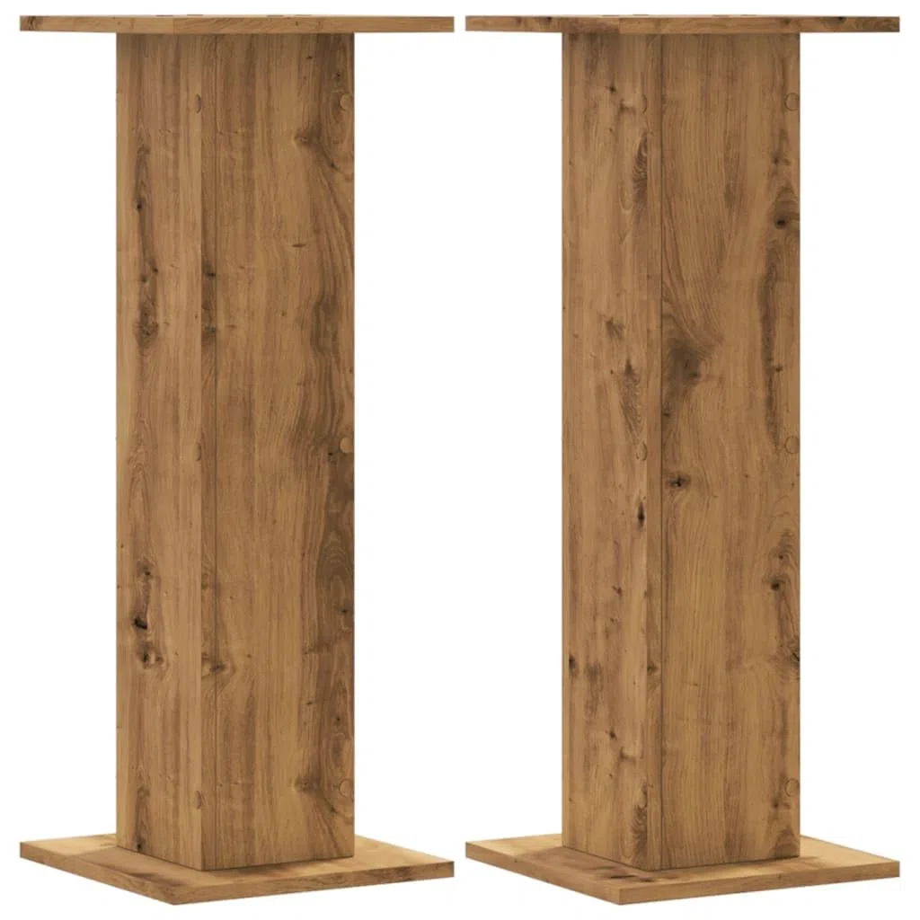 vidaXL Lautsprecherständer 2 STK., Hoher Boxenständer, Lautsprecherpodest für HiFi Heimkino Surround Sound, Verbessertes Audio-Hörerlebnis, Artisan-Eiche Holzwerkstoff