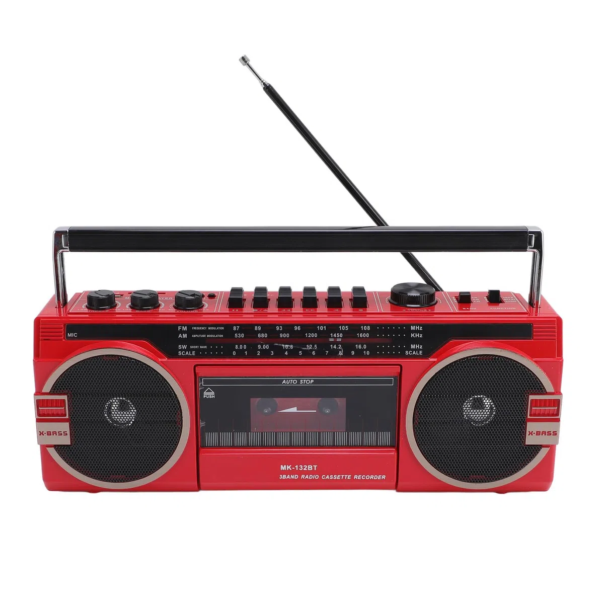 Retro Cassette Player Recorder mit AM FM SW Radio, Bluetooth, USB -Wiedergabe/Konvertiert Kassetten in MP3, Tragbarer Tape -Player, Wechselstromkraft/Batterie Betrieben
