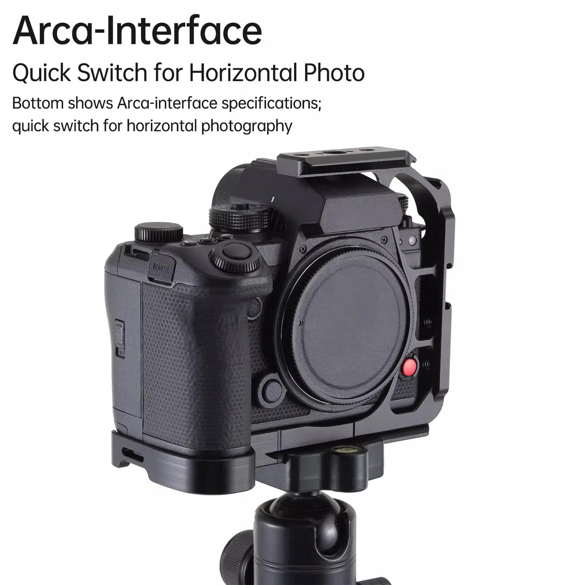 Halber Kamerakäfig für Lumix S1 II S1R II, Aluminium-Video-Rig mit Arca Swiss-Schnellwechselplatte, NATO-Schiene und Kaltschuh für Stativ-Kardanstabilisator, 1/4 3/8 Halterungen