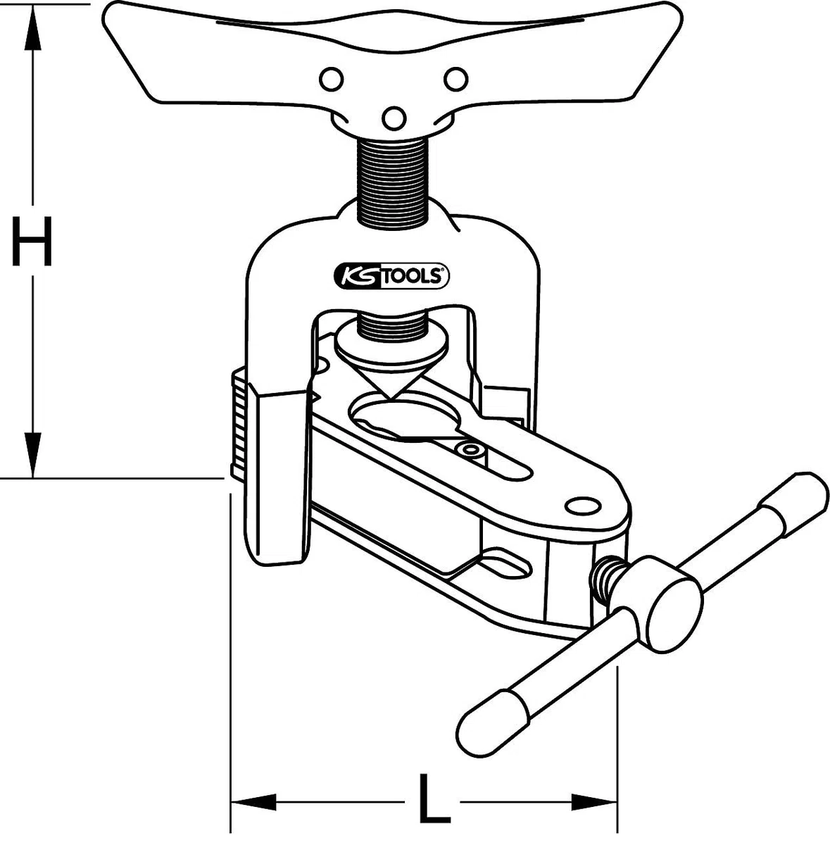 KS Tools 122.0525 Universal-Bördelgerät mit Schnellspannvorrichtung