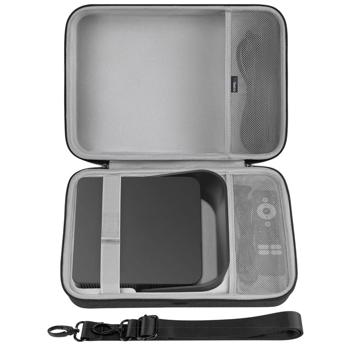 Geekria Hartschalen-Reisekoffer, kompatibel mit PUTRIMS S36, XuanPad Q5, VOPLLS Q5, Tragetasche für Outdoor-4K-Projektor (Dunkelgrau)