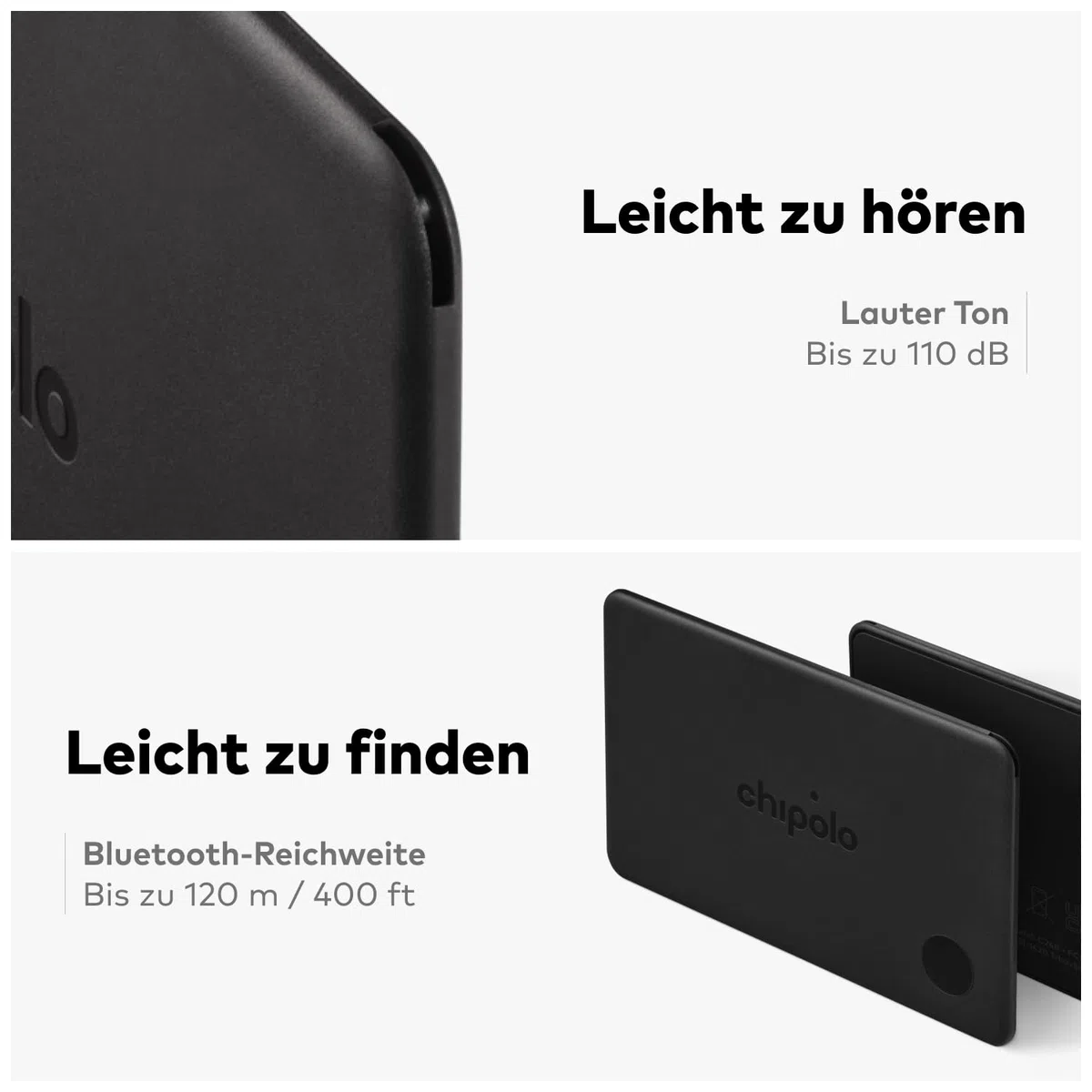 Chipolo Card - Wiederaufladbare Wallet-Tracker-Karte mit Bluetooth, kompatibel mit Apple Wo ist? oder Google Mein Gerät Finden, Ruf Dein Handy an & Außer-Reichweite-Warnungen