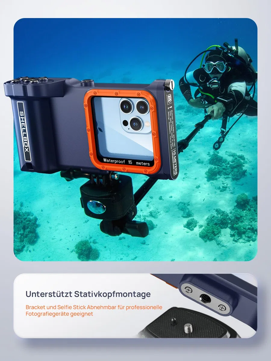 Lanhiem wasserdichte Hülle 15M [Universal] IPX8 Handyhülle Tauchen Professionelle Kompatibel mit Bluetooth, Unterwasser Hülle für iPhone, Samsung, XiaoMi, Google und Smartphones 4,7–6,9 Zoll, Blau