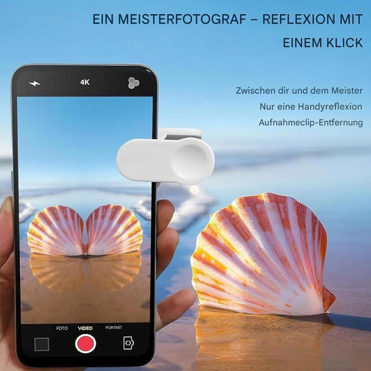 Spiegellinsen Telefon | Kamera -Reflexionsclip - Smartphone -Zubehör -Kit | Handy -Anhang Travel Camping Klettern Selfies Family Sammeln kreativer Inhalte Schöpfer Fotografie -Tool tragbar im Freien