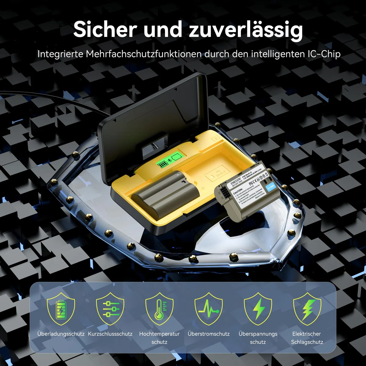 ENEGON EN-EL15/EL15C Dual akku (3000mAh) und 20W Storage Schnellladegerät Set kompatibel mit Nikon Z5,Z6,Z7,Z8,Z6iii,ZF,D7000,D7100, D7200, D7500, D610, D810,D800 D600 D800e D850 D880 Digitalkamera