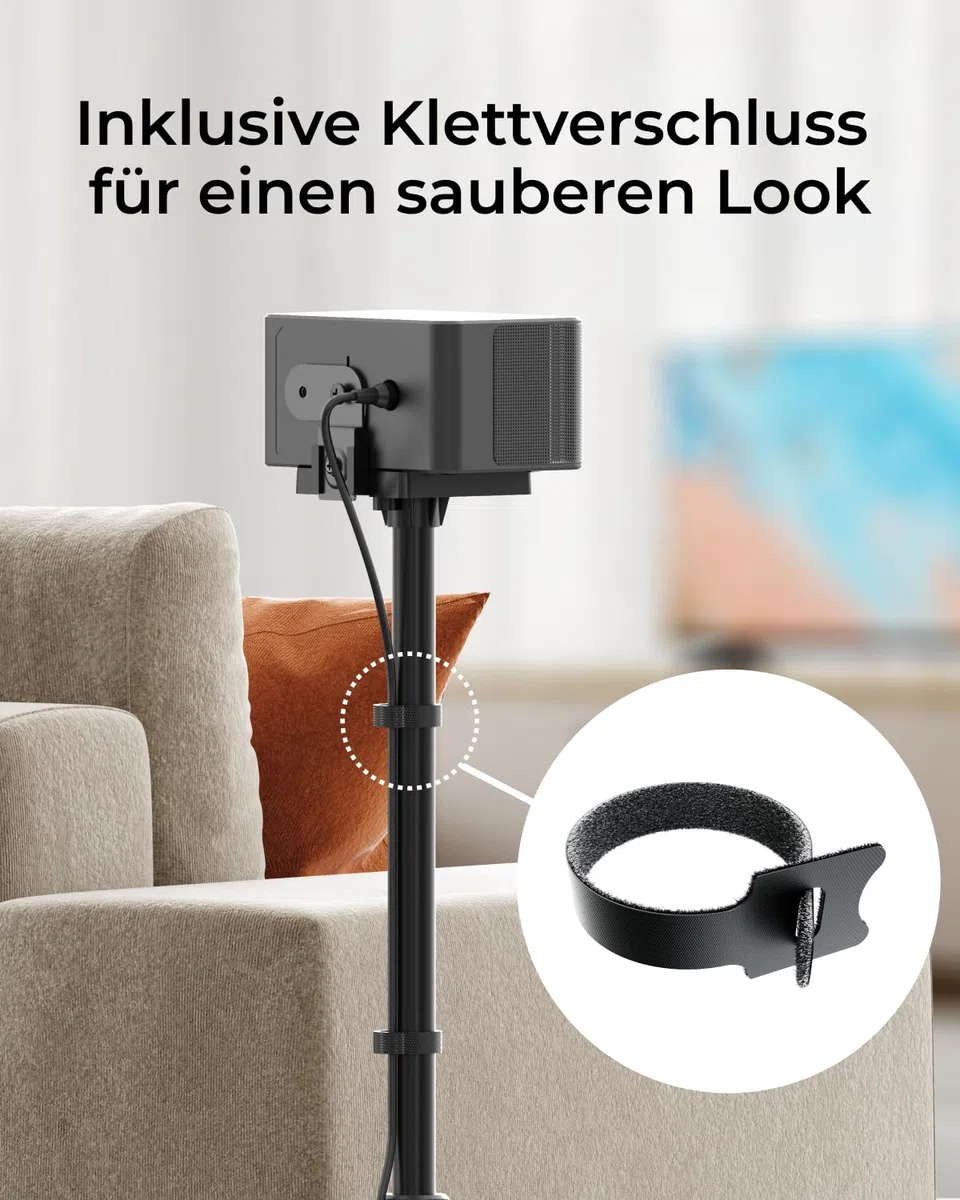 ULTIMEA 2er Set Universal höhenverstellbar, Schwarz Lautsprecher ständer, Boxenständer ausziehbar von 62 cm bis 93 cm für Satelliten & Regallautsprecher mit Einer Belastung bis zu 3 kg, Steady 310