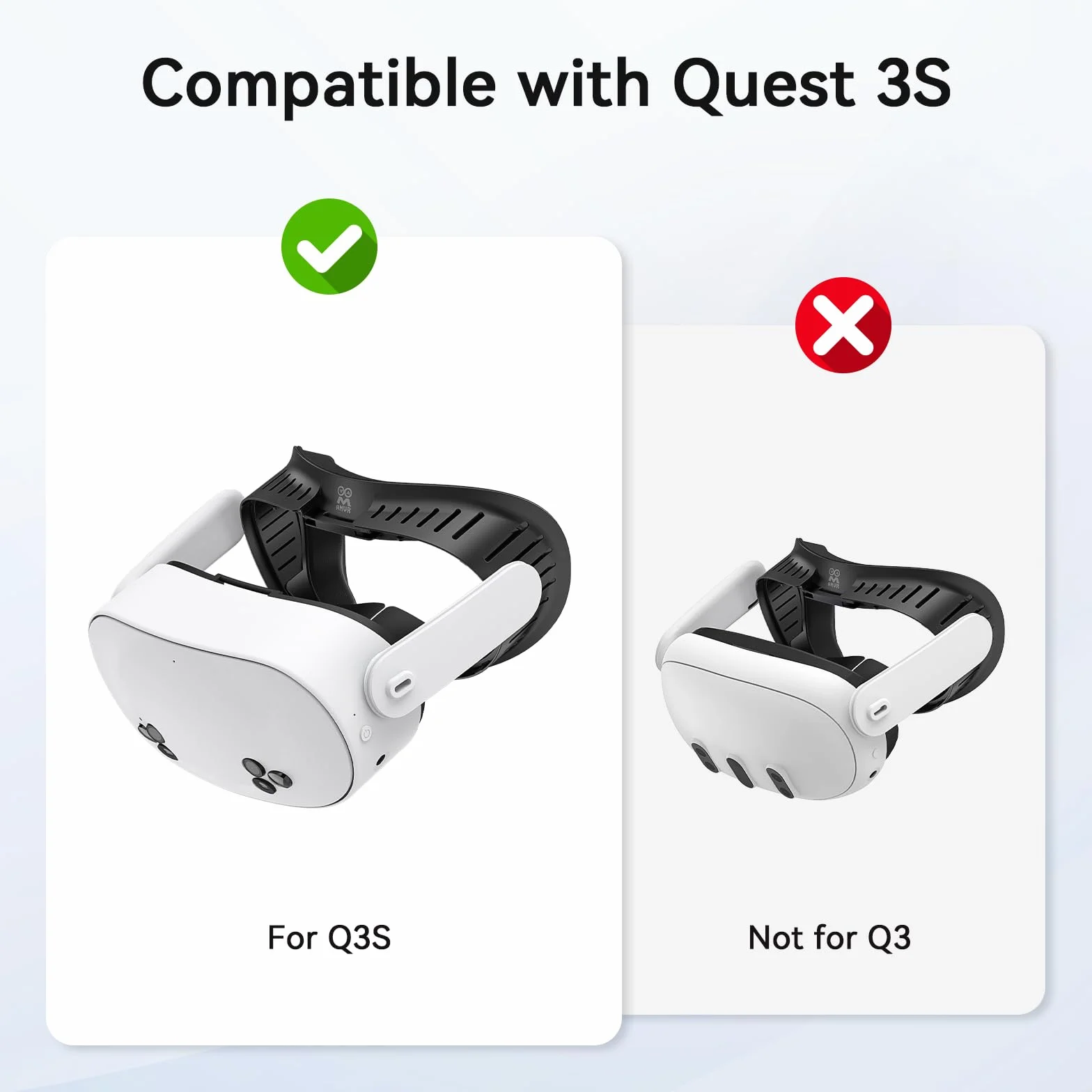 AMVR Verbessertes Komplettes Lüftungsdesign Comfort Face Pad Facial Interface Cover Kompatibel mit Meta/Oculus Quest 3S Zubehör,Patentierter Z-förmiger Maskenhalter,with PU/Ice Silk Cotton Cushion