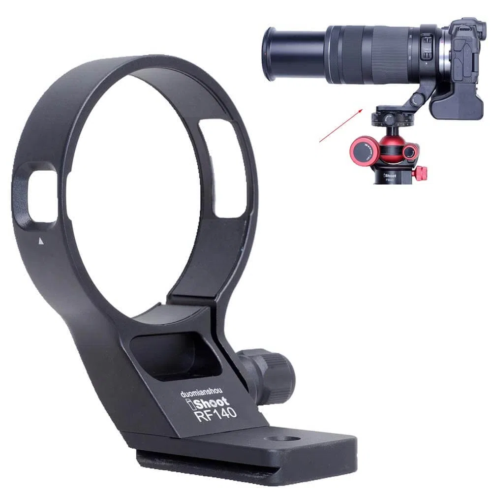 iShoot Metall-Objektivkragen, Stativ-Halterungsring, kompatibel mit Canon RF 100–400 mm f/5.6–8 IS USM, Objektivstütze, Halterung unten ist Arca-Swiss Fit Schnellwechselplatte Schwalbenschwanzrille