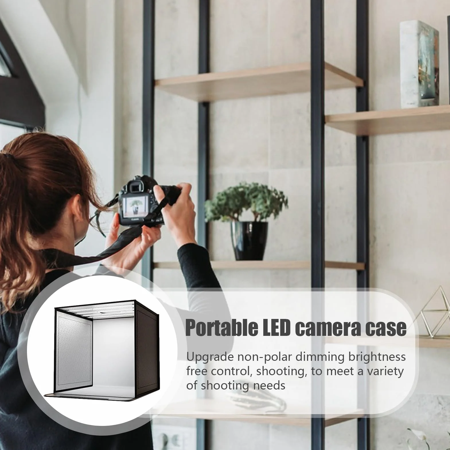 Fotobox mit Lichtern – Fotobox, Produktfotokarton | Fotografie 40 x 40 cm, Foto-Set für Haustiere, Armband, Ringe, Make-up, Tasche