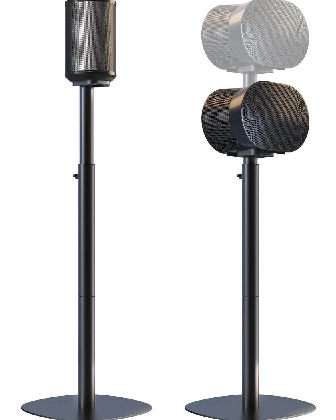 2er Set Lautsprecherständer kompatibel mit Sonos Era 100 SL, Era 100 & Era 300, höhenverstellbar 74–99 cm, stabile Metall Boxenständer mit Kabelmanagement, für Wohnzimmer & Heimkino