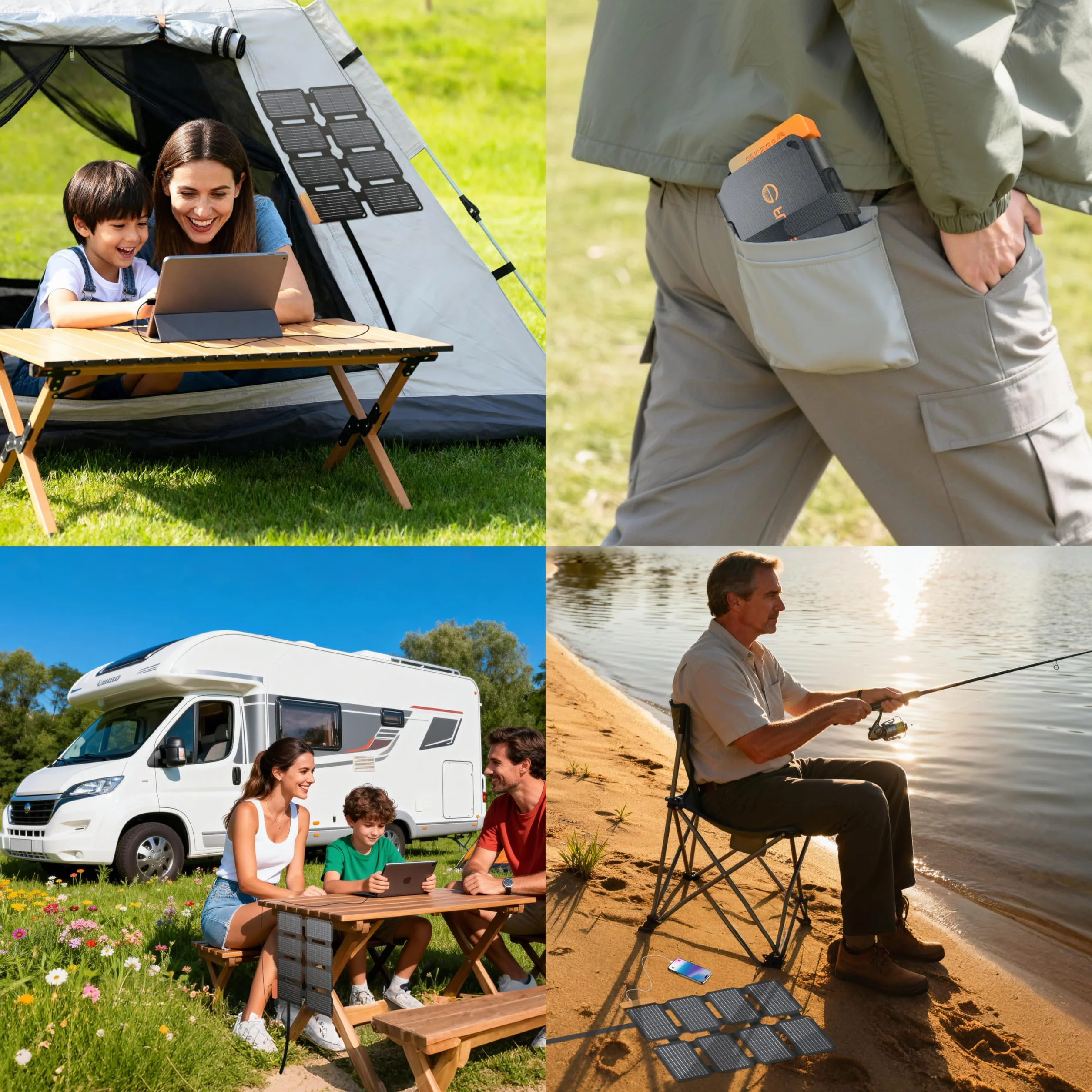 Flexsolar 25W Mini Faltbares Solarpanel im Taschenformat,Wasserdichter E-Film Tragbares Solarladegerät mit USB-A & USB-C für Power Stations, Smartphones, Tablets, Powerbanks Outdoor Camping Notfall
