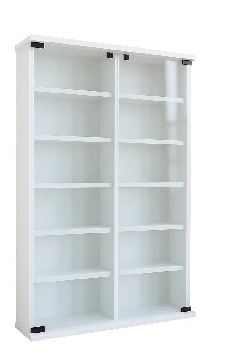VCM Regal DVD CD Rack Medienregal Medienschrank Aufbewahrung Holzregal Standregal Schrank Möbel Bluray Weiß "Galerie"