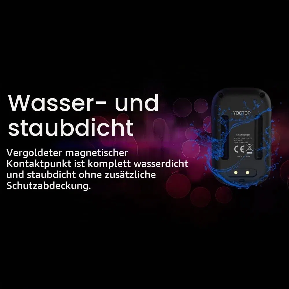 Andoer Drahtlose Smart-Fernbedienung, Ersatz für GoPro Hero 10/9/8/Max, LED, bunter Bildschirm, eingebauter Akku, 50 m Reichweite, mit Stick-Halterung, Handschlaufe, USB-Ladekabel