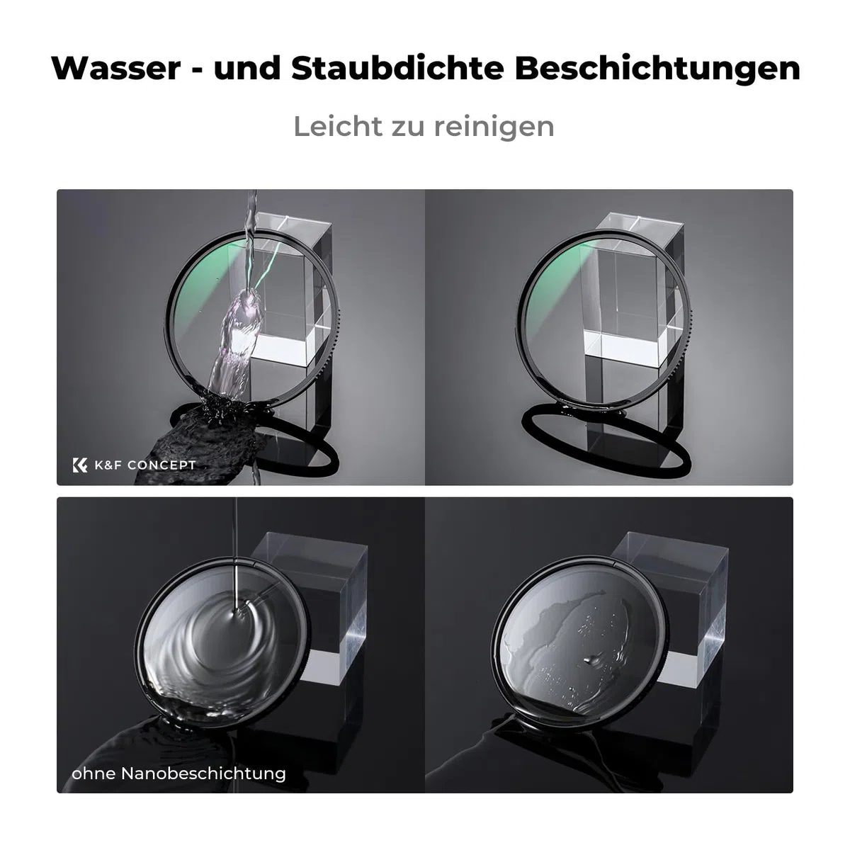 K&F CONCEPT Nano X-Serie UV Filter 52mm mit Objektivdeckel, Reinigungstuch,HD,Schutzfilter mit 28 Schichten Nanobeschichtungen