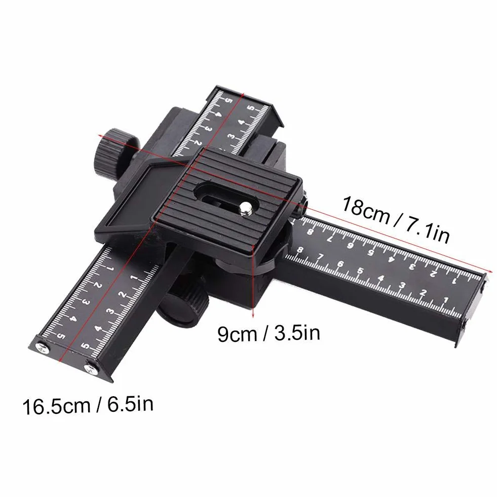 Kamera-Schieberegler Dual Achse 4-Wege Makroschiene Focusing Rail Slider,mit 1/4 "Befestigungsschraube für Nahaufnahme