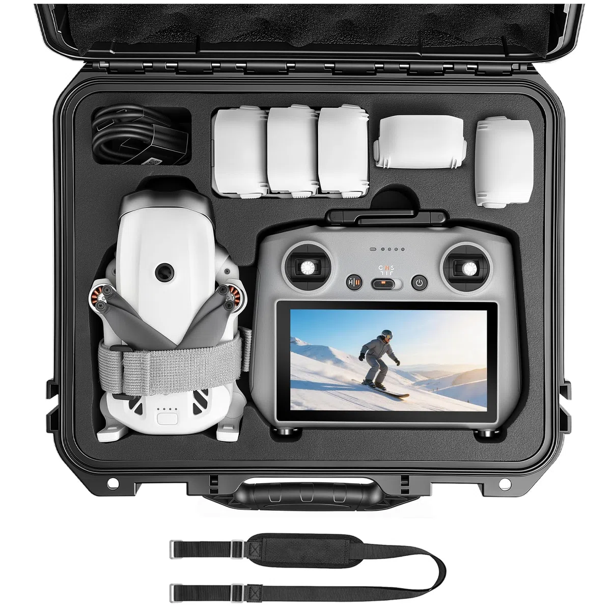 FPVtosky Wasserdichter Koffer für DJI Lito X1 Fly More Combo, Kompatibel mit RC 2 Fernsteuerung, Akkus, Ladehub und Zubehör [NUR Koffer]
