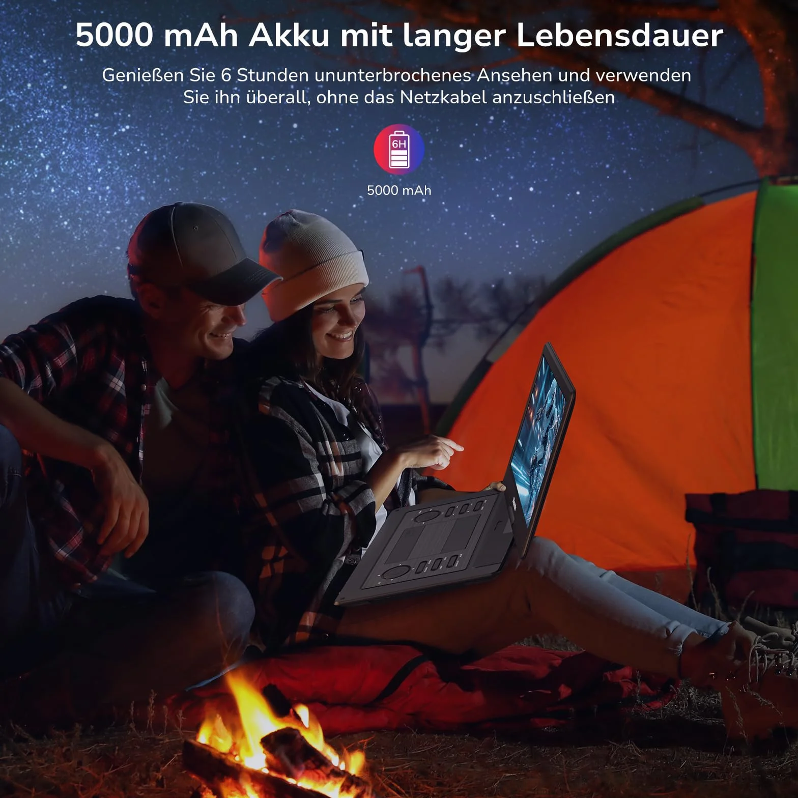 GOnavidio 17,9'' Tragbarer DVD Player mit 15,6 Zoll Bildschirm, 6 Stunden wiederaufladbarer Akku, Kinder TV unterstützt HDMI-Eingang, letzter Speicher, Regionsfrei, USB/TF-Karte
