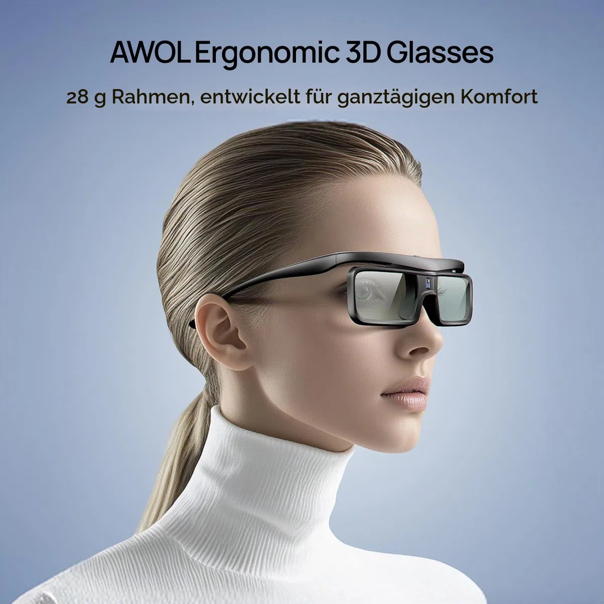 AWOL VISION DLP Link 3D-Brille, wiederaufladbare aktive Shutterbrille, kompatibel mit AWOL VISION LTV-2500, LTV-3500, Vanish TV und Anderen DLP-Link 3D Projektoren (2er-Pack)