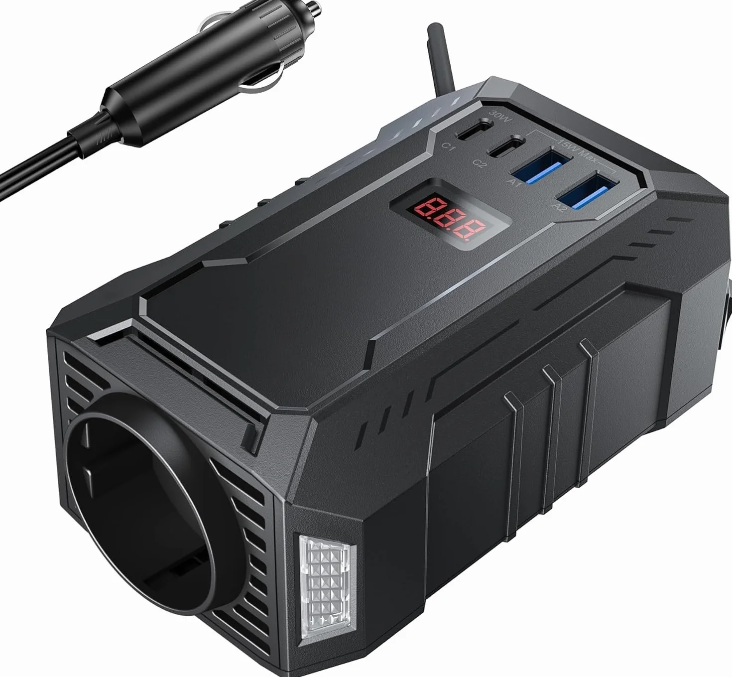BESTEK Wechselrichter 12v auf 230v 400W Stromwandler 12 auf 230/steckdose Auto Adapter/Auto wechselrichter,Inverter,inkl.Kfz Zigarettenanzünder Stecker