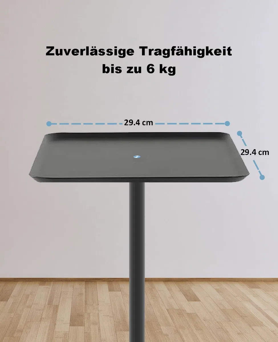 Beamer Ständer Projektor Halterung Höhenverstellbar 104–160 cm – Bodenständer mit Platte für Präsentationen, Heimkino, Studio, Büro – Traglast bis 6 kg