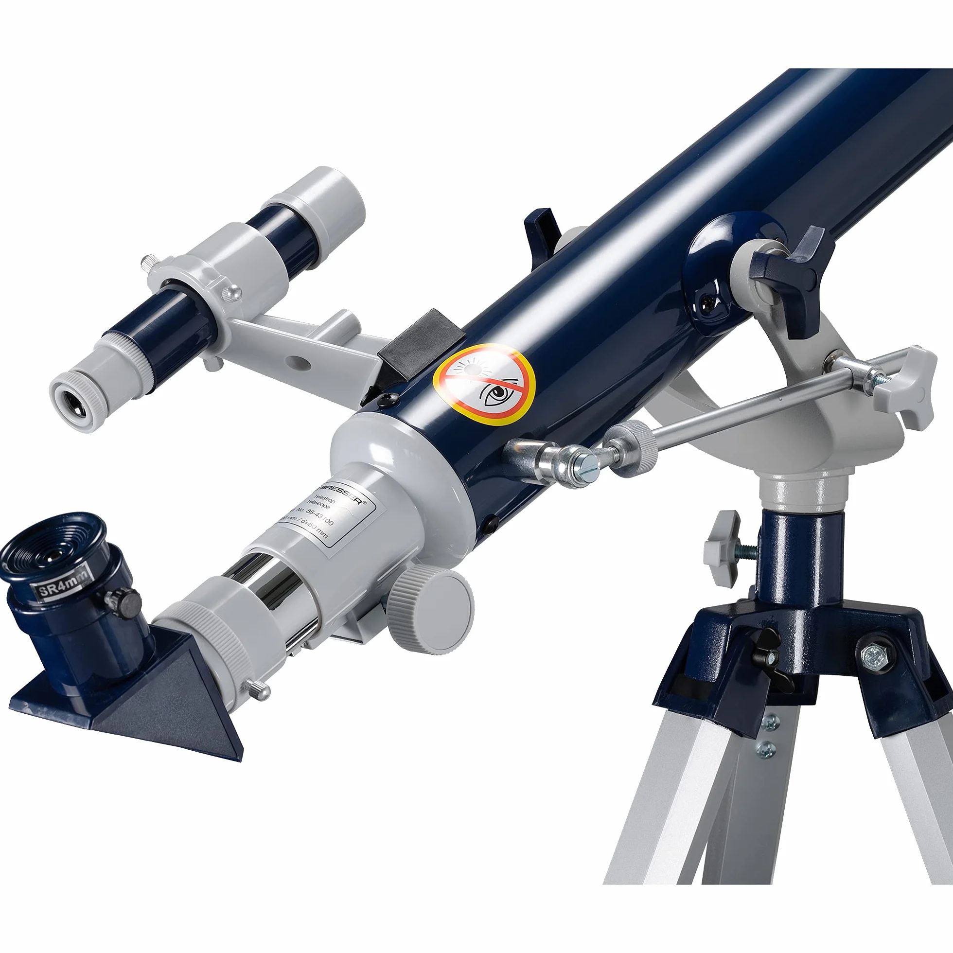 Bresser junior Linsenteleskop 60/700 AZ mit azimutalem Stativ, LED Sucher, Transportkoffer und weiterem Zubehör