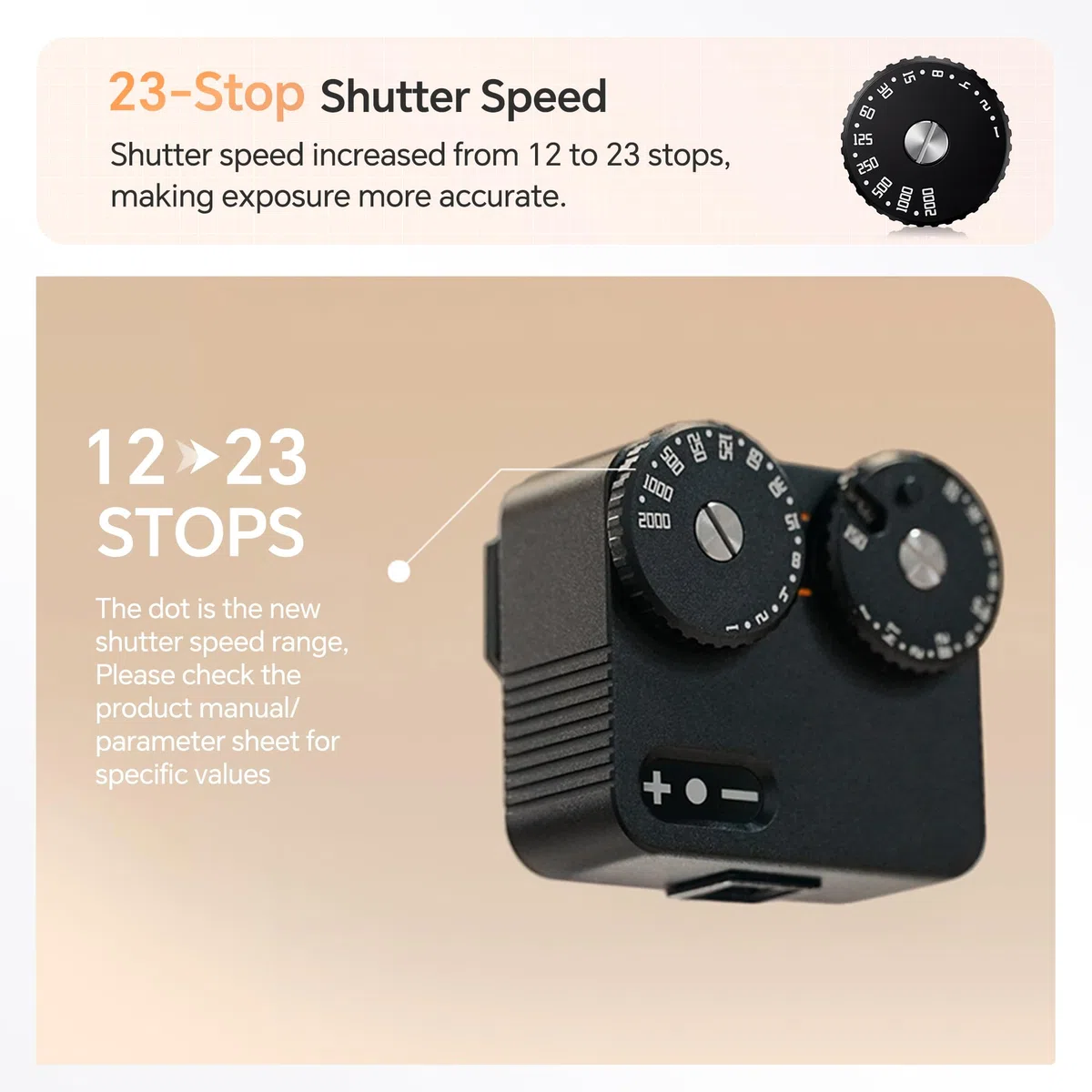 TTArtisan Upgrade Light Meter II Generation Zwei Scheiben Belichtungsmesser für die Fotografie mit Cold Shoe Mount Kompatibel mit verschiedenen Kameras (Aluminium Schwarz)